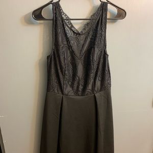 Black, mid-thigh length dress